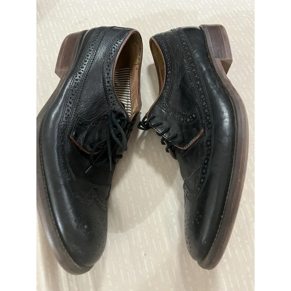 J&M Est 1850 Black Leather Dress Men's 10‎ M Shoes 20-1355 Johnston & Murphy